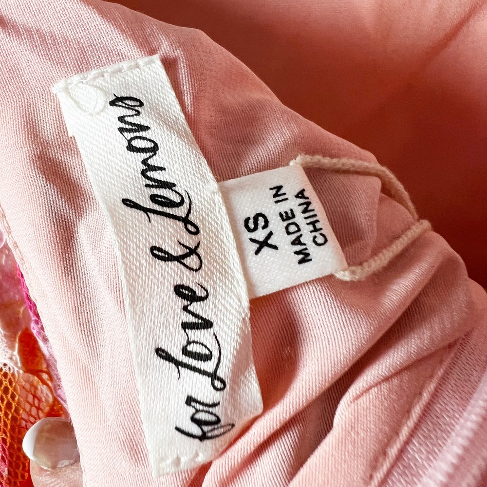 NWT For Love and Lemons Dascha puff sleeve minidress pink floral size XS - Picture 4 of 7